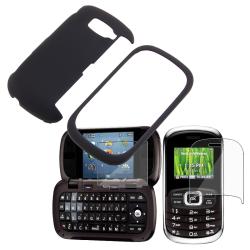 Black Rubber Case/ 2 LCD Kit Screen Protector for LG VN530 Octane BasAcc Cases & Holders