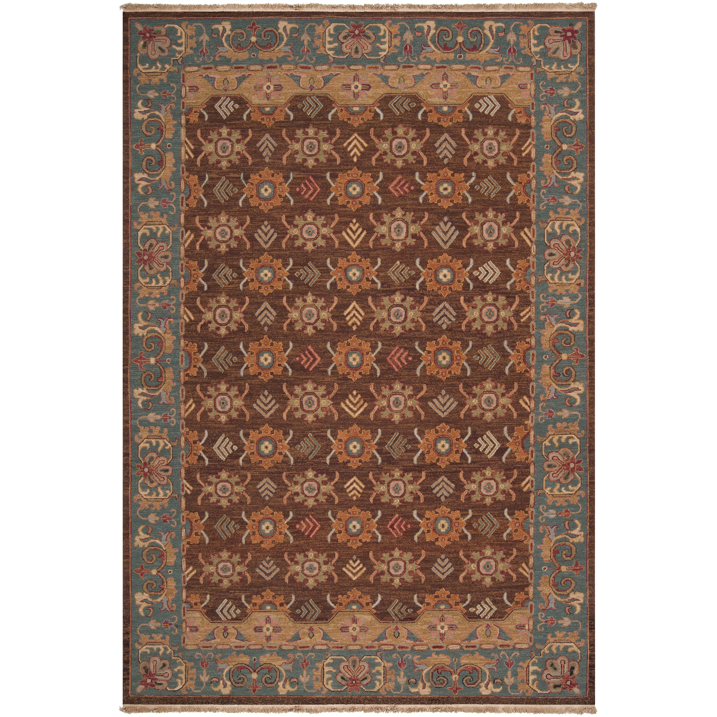 Hand knotted Brown Smokehouse F New Zealand Wool Rug (8 X 10)