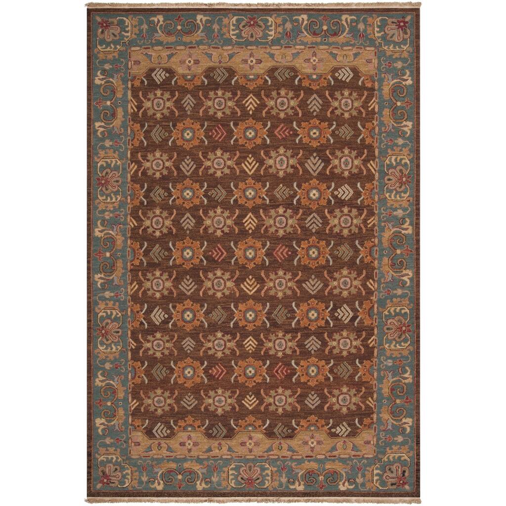 Hand-knotted Brown Smokehouse F New Zealand Wool Area Rug - 8' x 10'