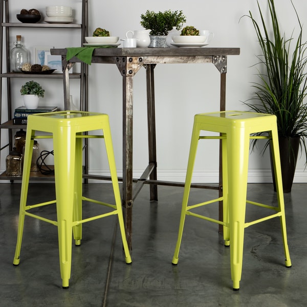 Tabouret 30 inch Limeade Metal Bar Stools (Set of 2)   14294621