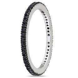 Miadora 14k White Gold 3/8ct TDW Black Diamond Ring