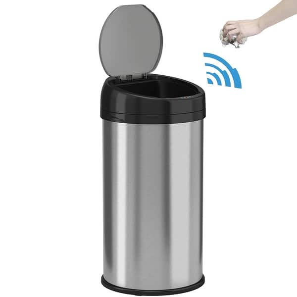 Trash Cans - 13 Gallon Extra-Wide Stainless Steel Automatic Sensor  Touchless Trash Can by iTouchless