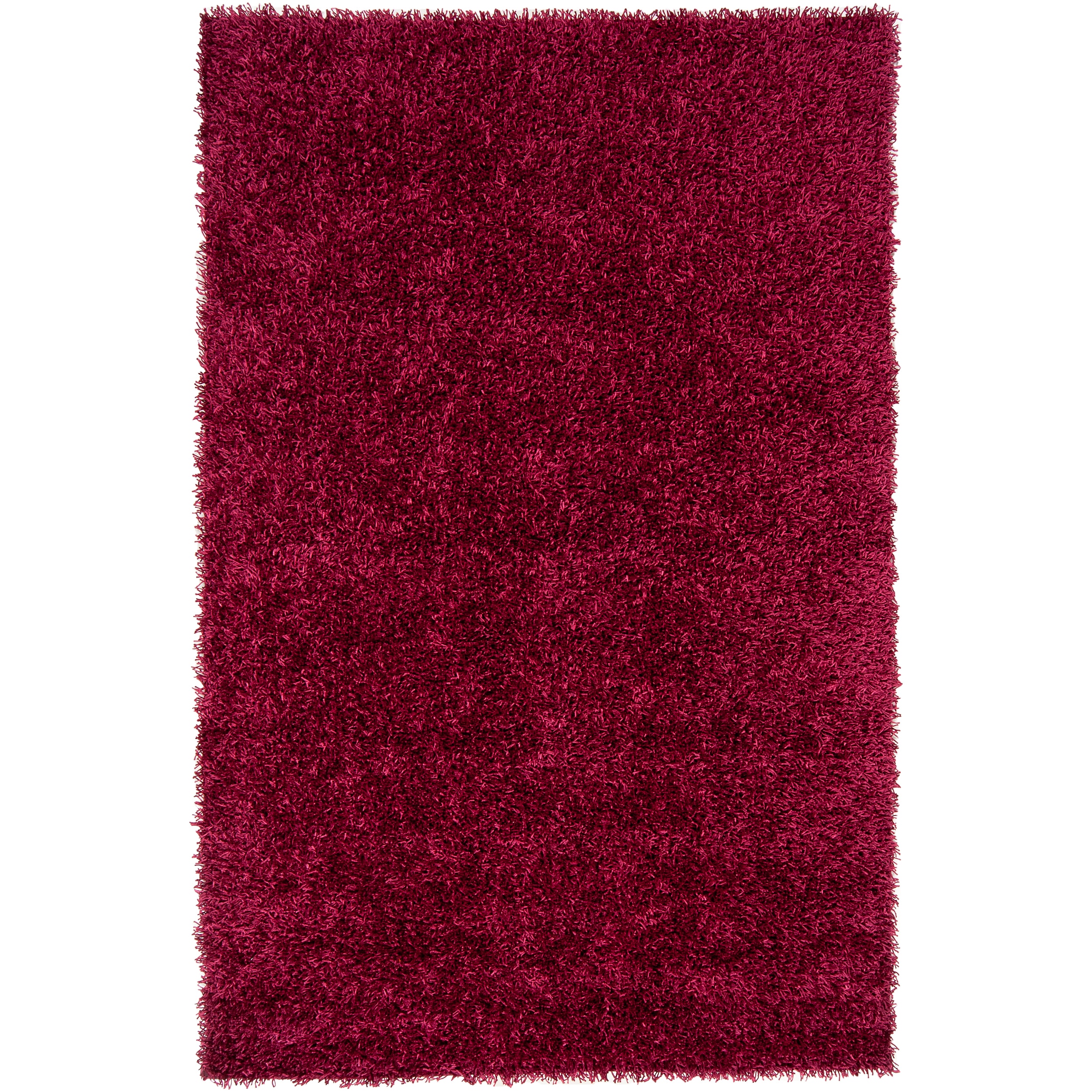 Hand woven Pink Nitro Soft Shag Rug (8 X 10)