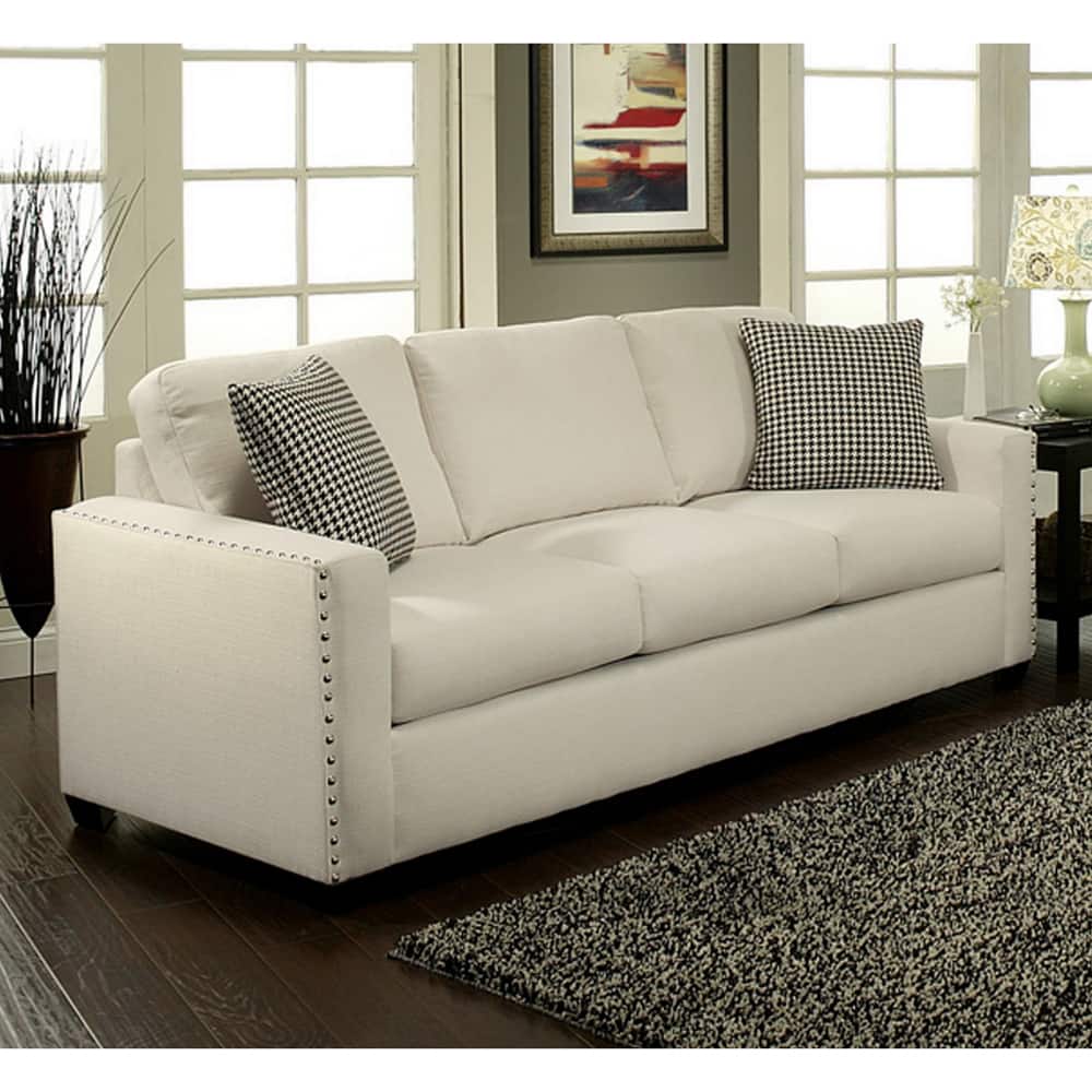 Furniture of America Neveah Ivory Contemporary Sofa