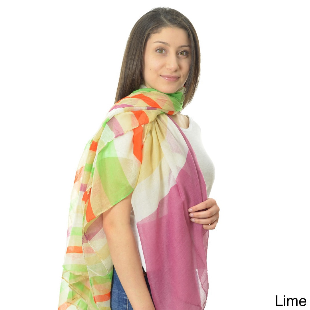 La77 Womens Striped Scarf