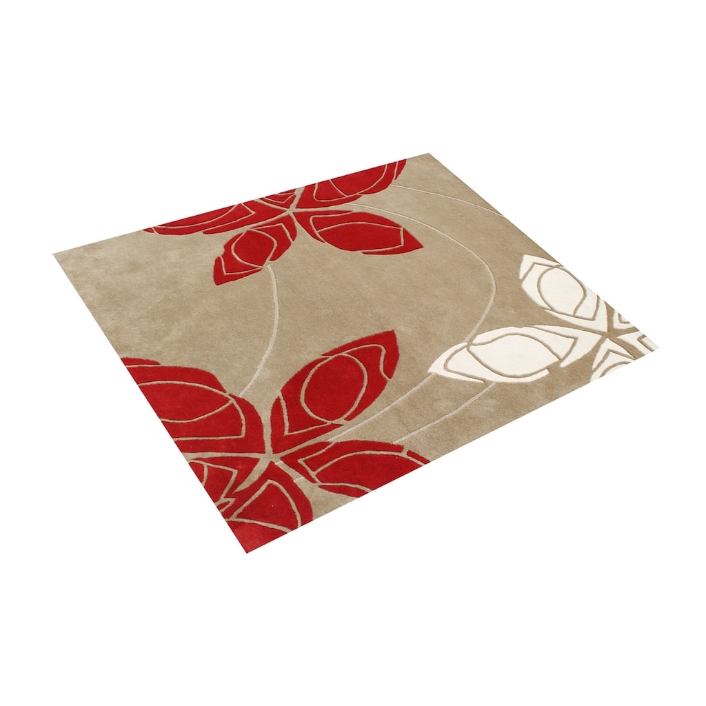 Alliyah Handmade Golder Olive New Zealand Blend Wool Rug - 6' x 6'