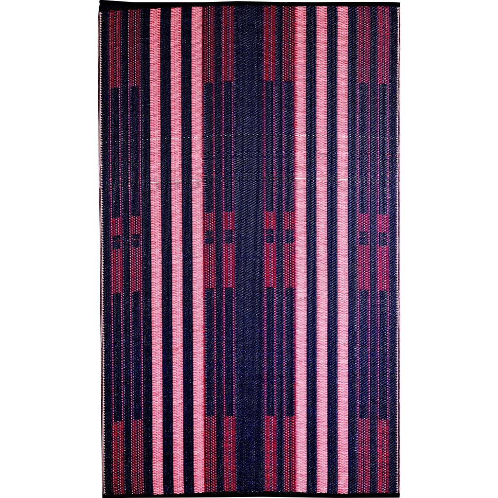 b.b.begonia Brick Lane Reversible Design Blue and Red Outdoor Area Rug - 6' x 9'