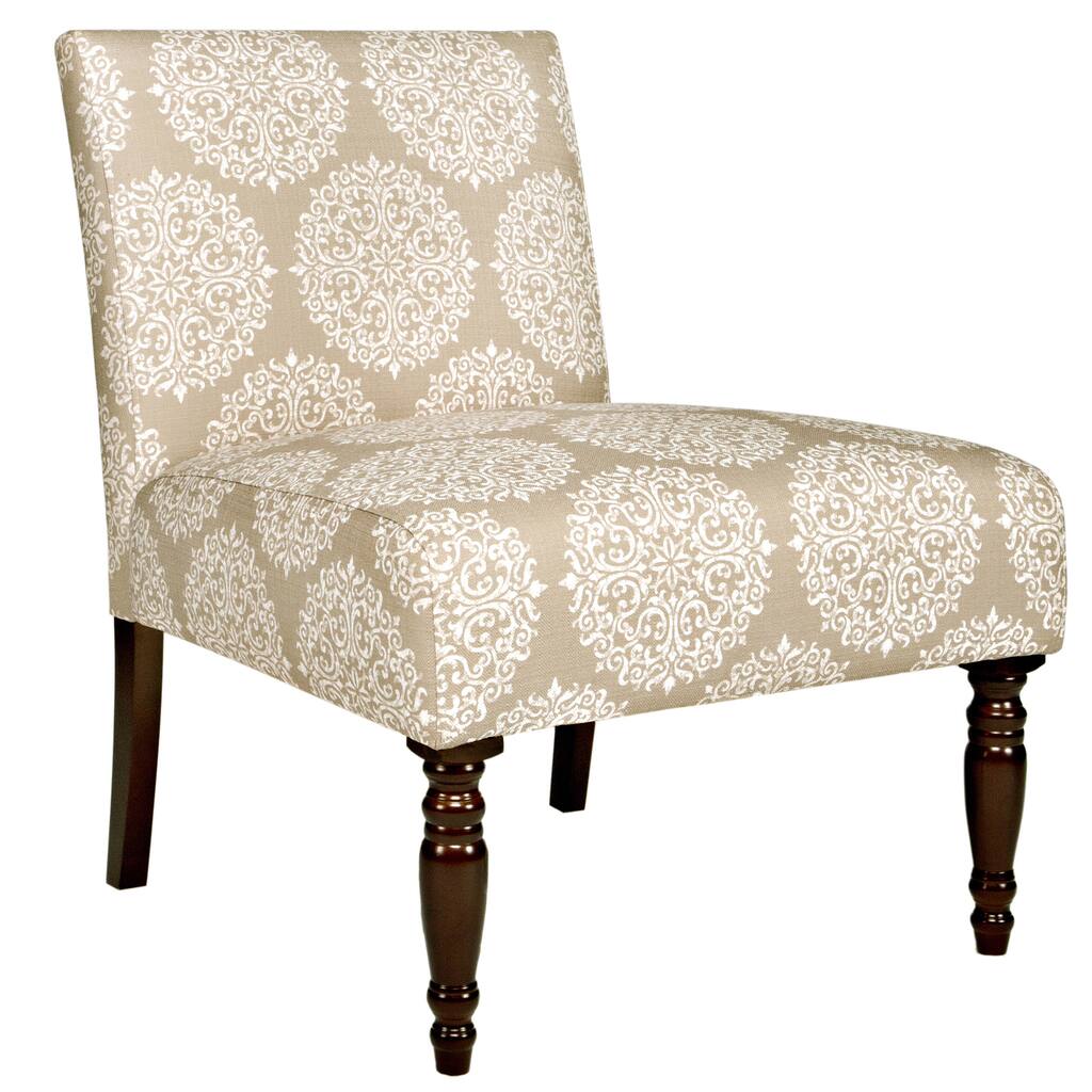 Handy Living Bradstreet Filigree Cream Tan Armless Chair - White