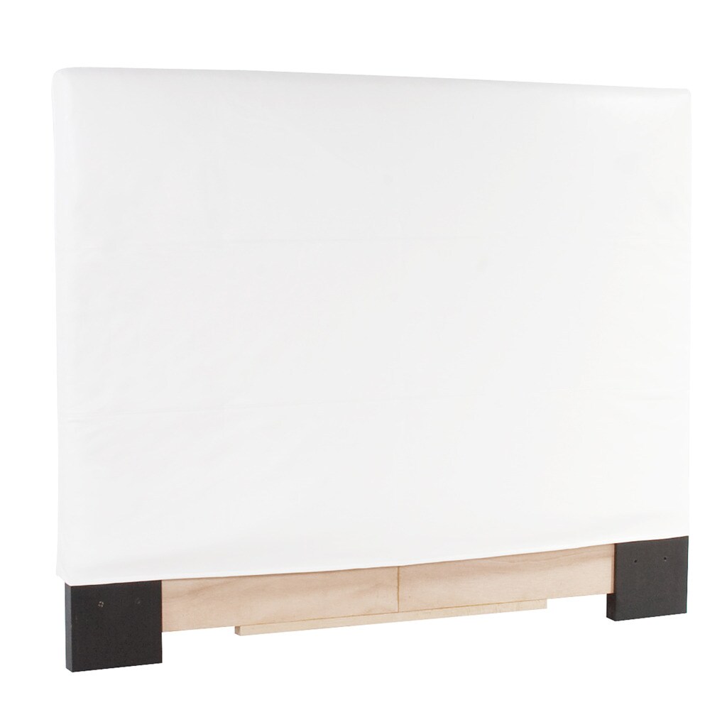Shop Slipcovered Kingsize White Faux Leather Headboard On Sale