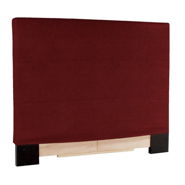 Slip-covered Full/ Queen Red Faux Leather Headboard