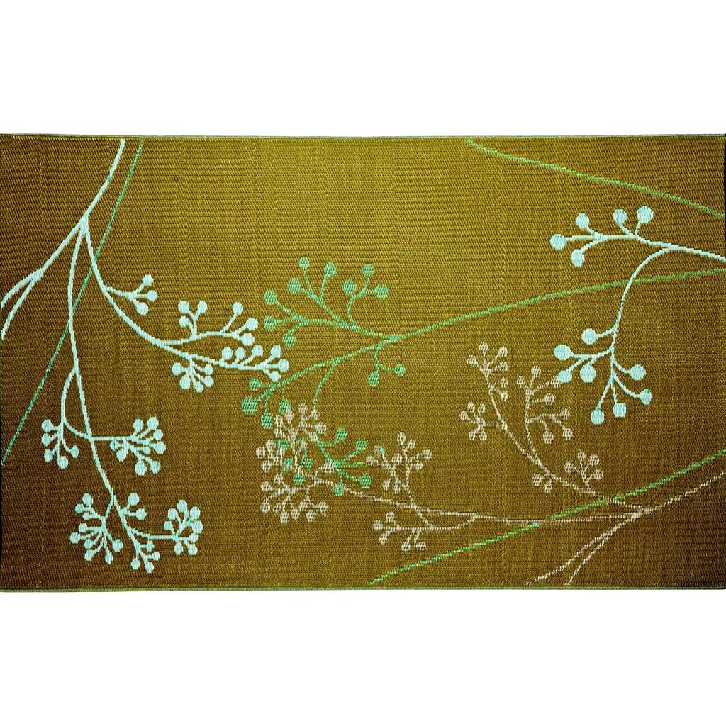 b.b.begonia Fernando Reversible Design Olive and Blue Outdoor Area Rug - 4' x 6'