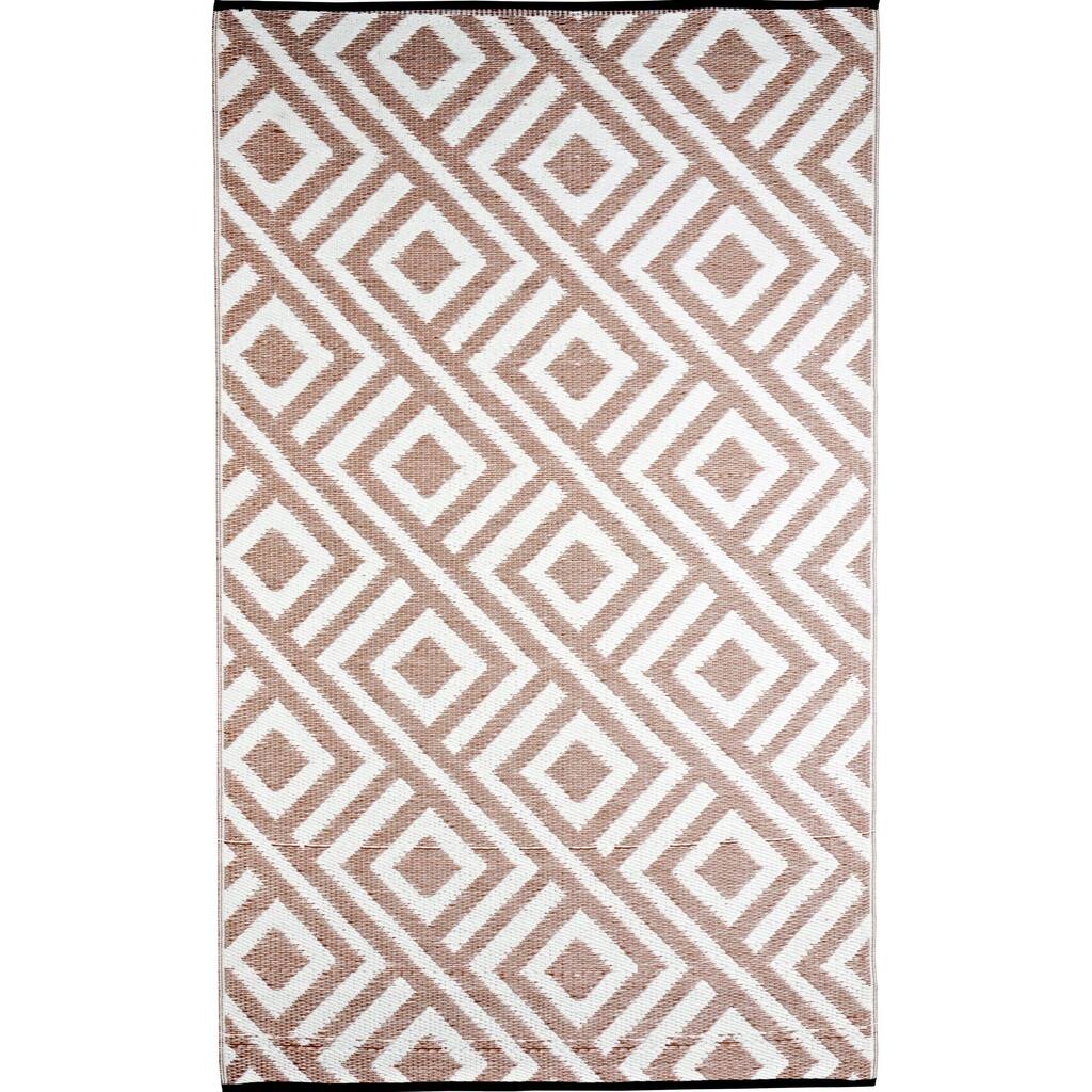 b.b.begonia Malibu Reversible Design Beige and White Outdoor Area Rug