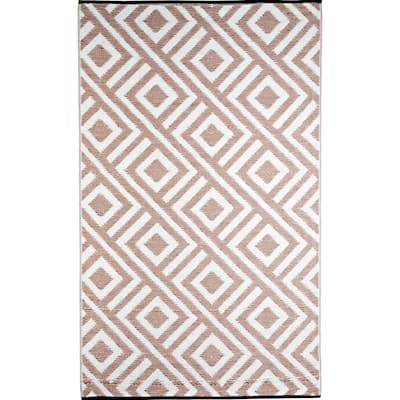 b.b.begonia Malibu Reversible Design Beige and White Outdoor Area Rug