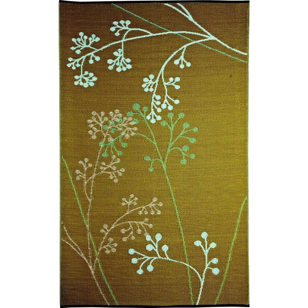 b.b.begonia Fernando Reversible Design Olive and Blue Outdoor Area Rug - 5' x 8'