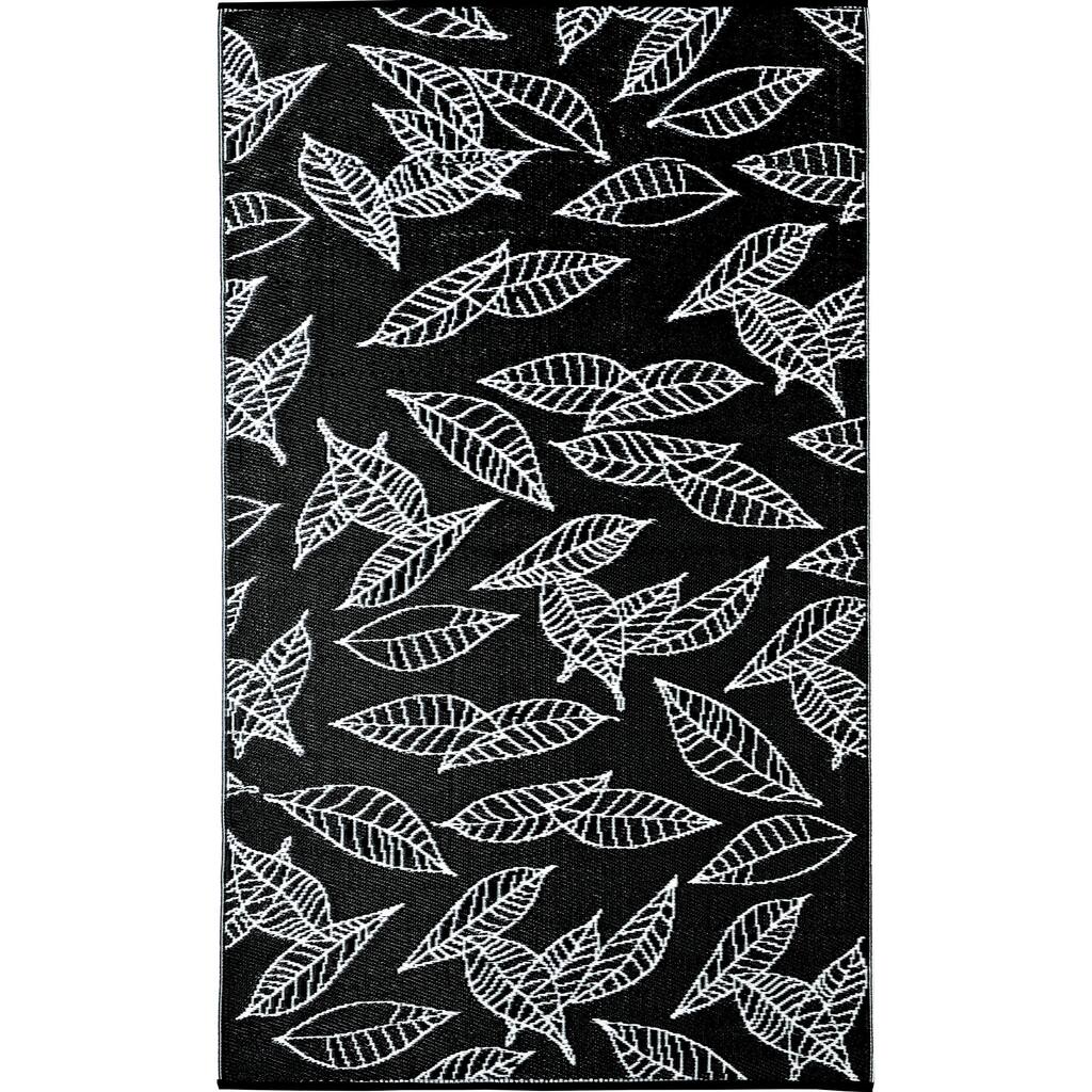 b.b.begonia Arctic Reversible Design Black and White Outdoor Area Rug - 5' x 8'