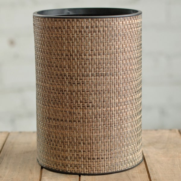 1530 LaMont Home Roxie Round Multi Browns Wastebasket  