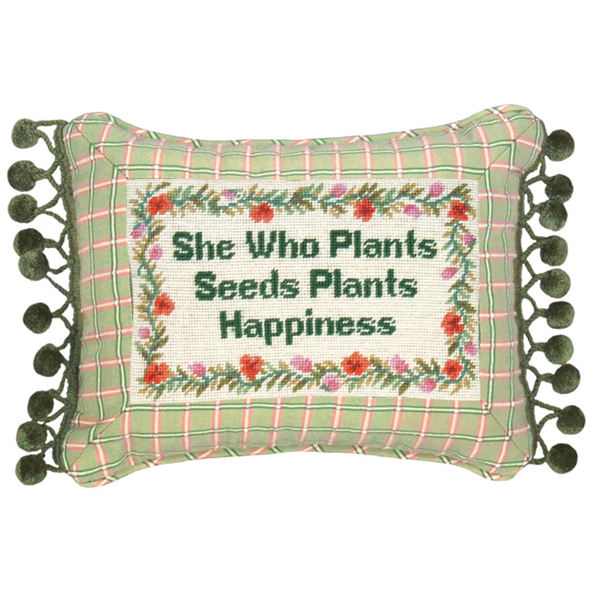 She Who Plants Petit point Pillow