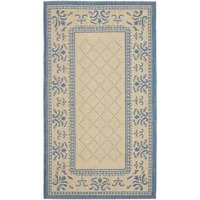 Poolside Natural/blue Indoor/outdoor Polypropylene Rug (2 X 37)