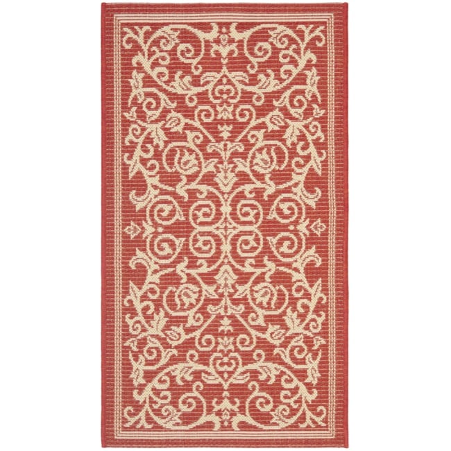 Poolside Red/natural Indoor/outdoor Accent Rug (2 X 37)