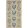 Safavieh St. Martin Damask Natural/ Blue Indoor/ Outdoor Rug (2' x 3'7) - 2' x 3'7