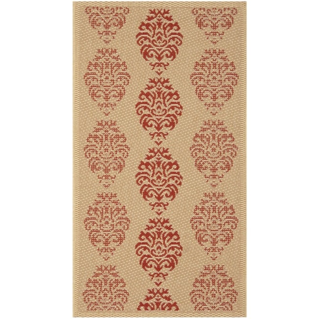 Poolside Natural/ Red Indoor/ Outdoor Accent Rug (2 X 37)