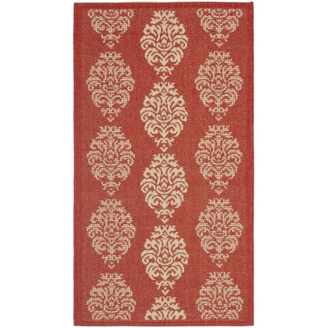 Indoor/ Outdoor Poolside Red/ Natural Accent Rug (2 X 37)