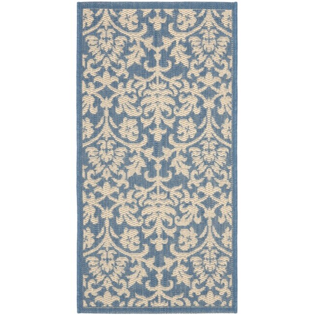 Poolside Blue/ Natural Indoor/ Outdoor Rug (2 X 37)