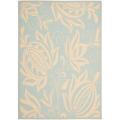 Safavieh Courtyard Bloom Aqua/ Cream Indoor/ Outdoor Rug - 9' x 12'