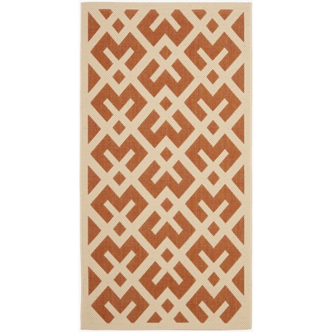 Poolside Terracotta/ Bone Indoor/ Outdoor Rug (27 X 5)