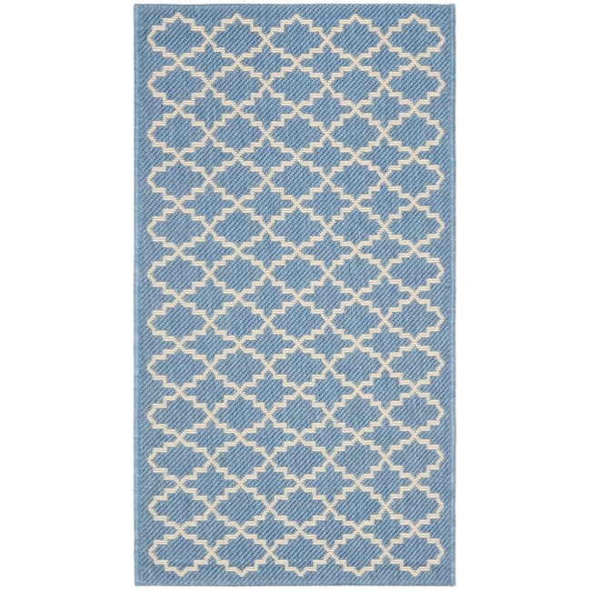 Safavieh Poolside Blue/ Beige Indoor/ Outdoor Rug (2' x 3'7)