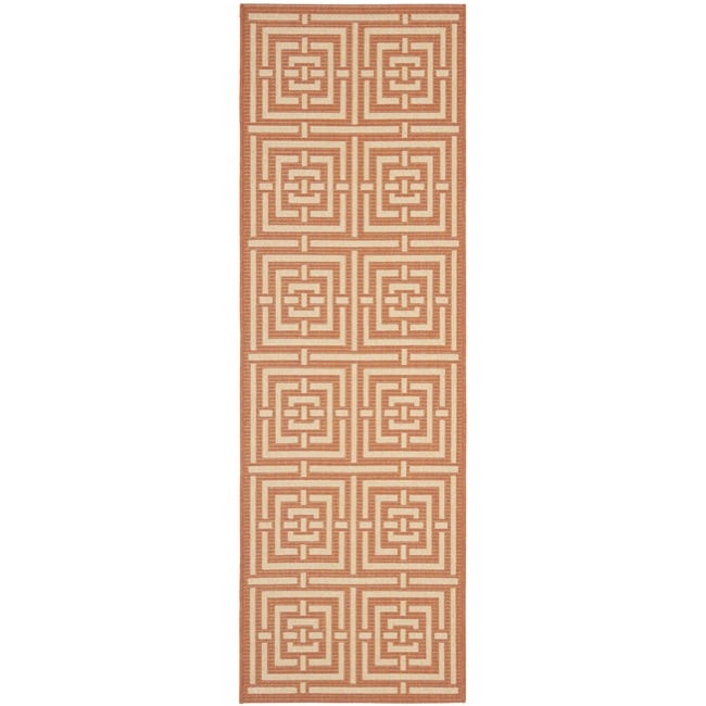 Poolside Terracotta/ Cream Indoor/ Outdoor Rug (2 X 37)