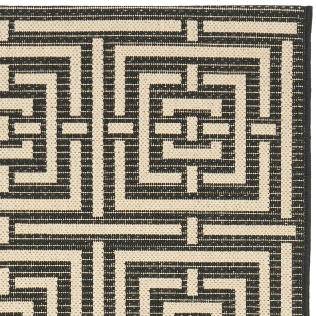 Poolside Black/ Bone Indoor/ Outdoor Rug (24 X 911)