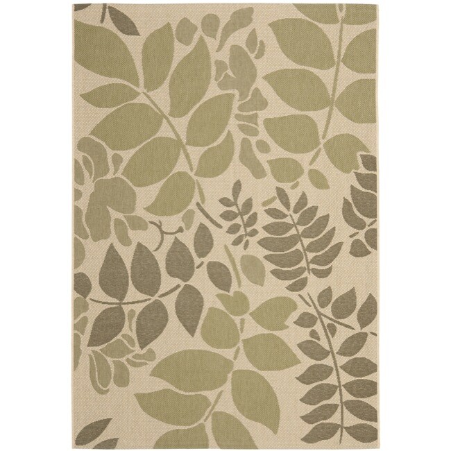 Poolside Cream/ Green Indoor/ Outdoor Rug (4 X 57)