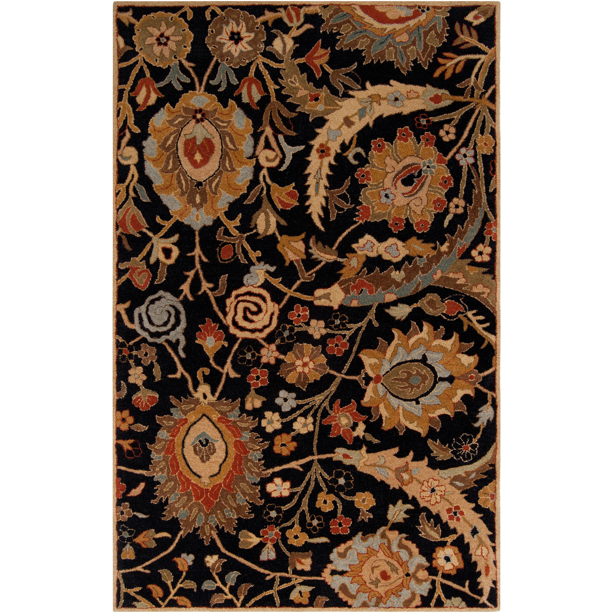 Hand tufted Kings Bay Black Semi worsted New Zealand Wool Rug (33 X 53)