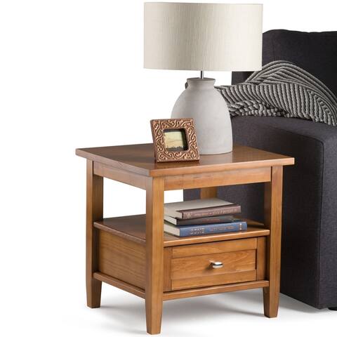 WYNDENHALL Norfolk Solid Wood 20 inch Wide Rectangle Rustic End Side Table - 20 inch Wide