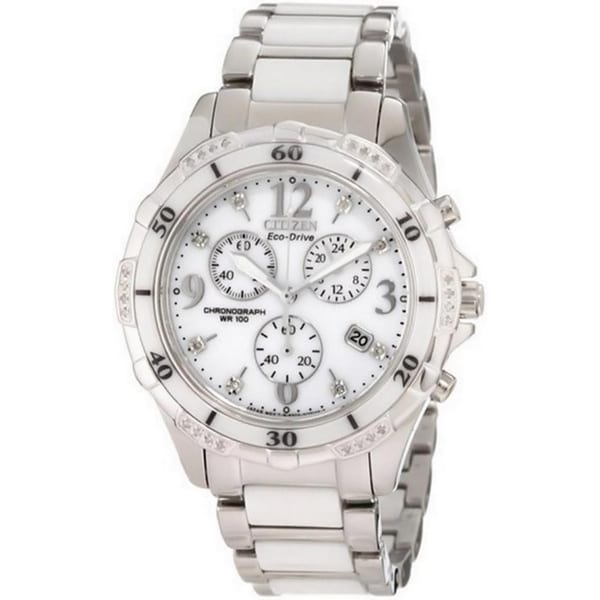 Citizen Women's Eco-drive Ceramic Diamond Watch - 14296759 - Overstock ...