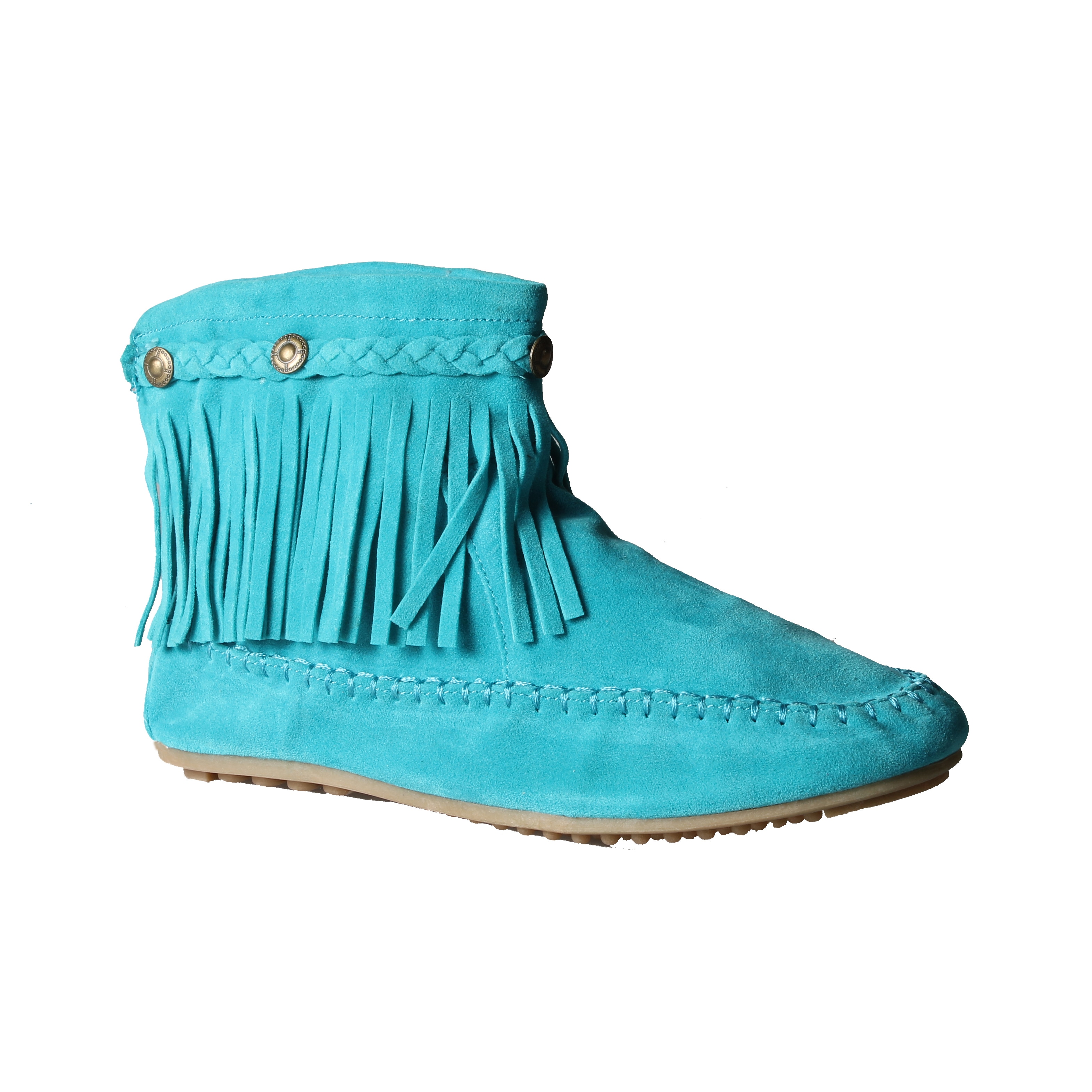 Teal Fringe Ankle Booties - Overstock 