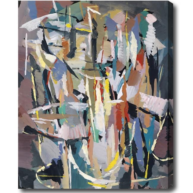 Abstract Gallery-Wrapped Oil on Canvas Art - Multi