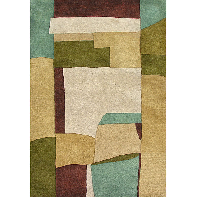 Handmade Metro Sand Wool Rug (5 X 8)