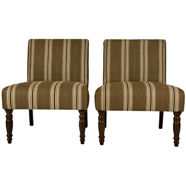 Handy Living Bradstreet Modern Autumn Brown Armless Chairs (Set of 2)