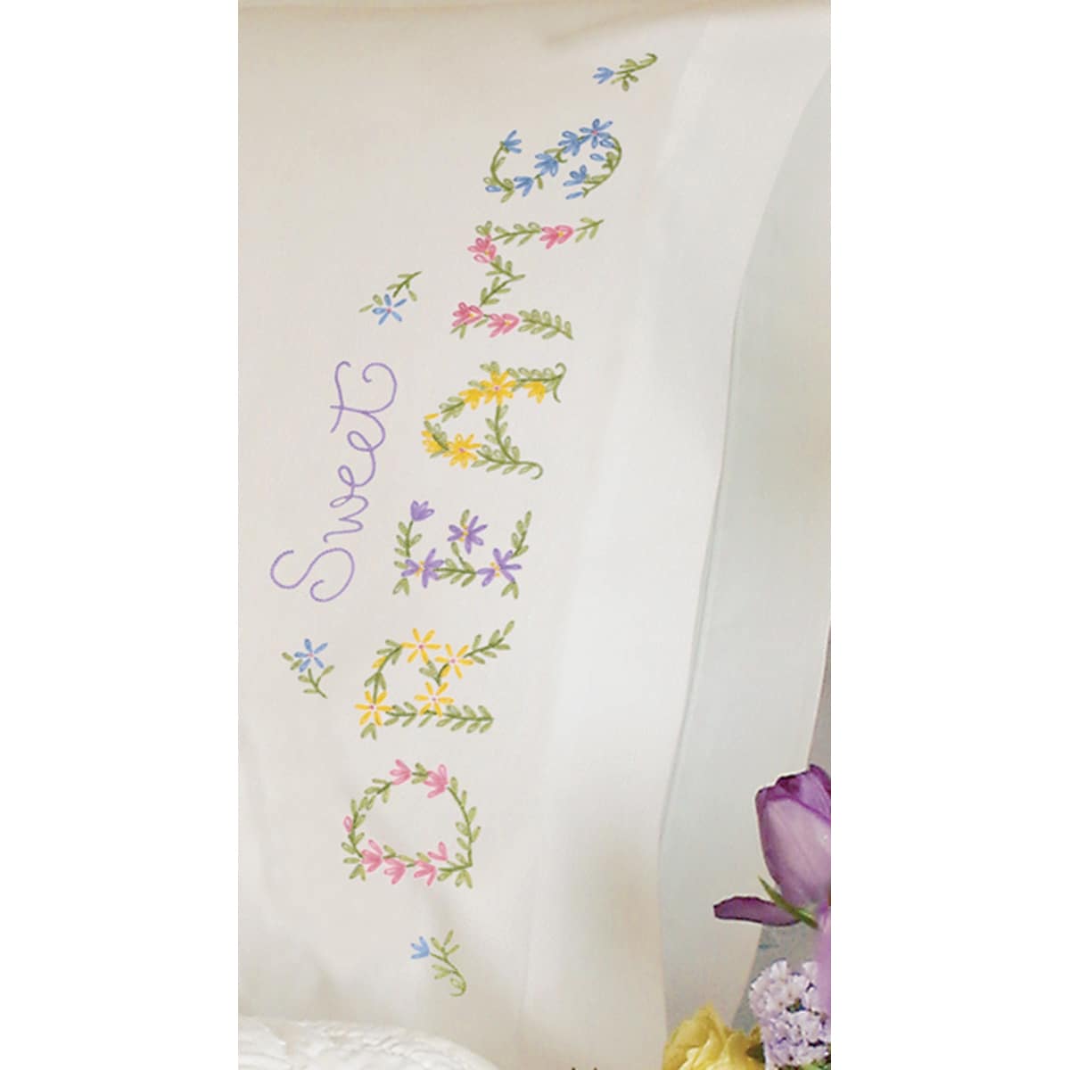 Dreams Pillowcase Pair Stamped Embroidery 20x30