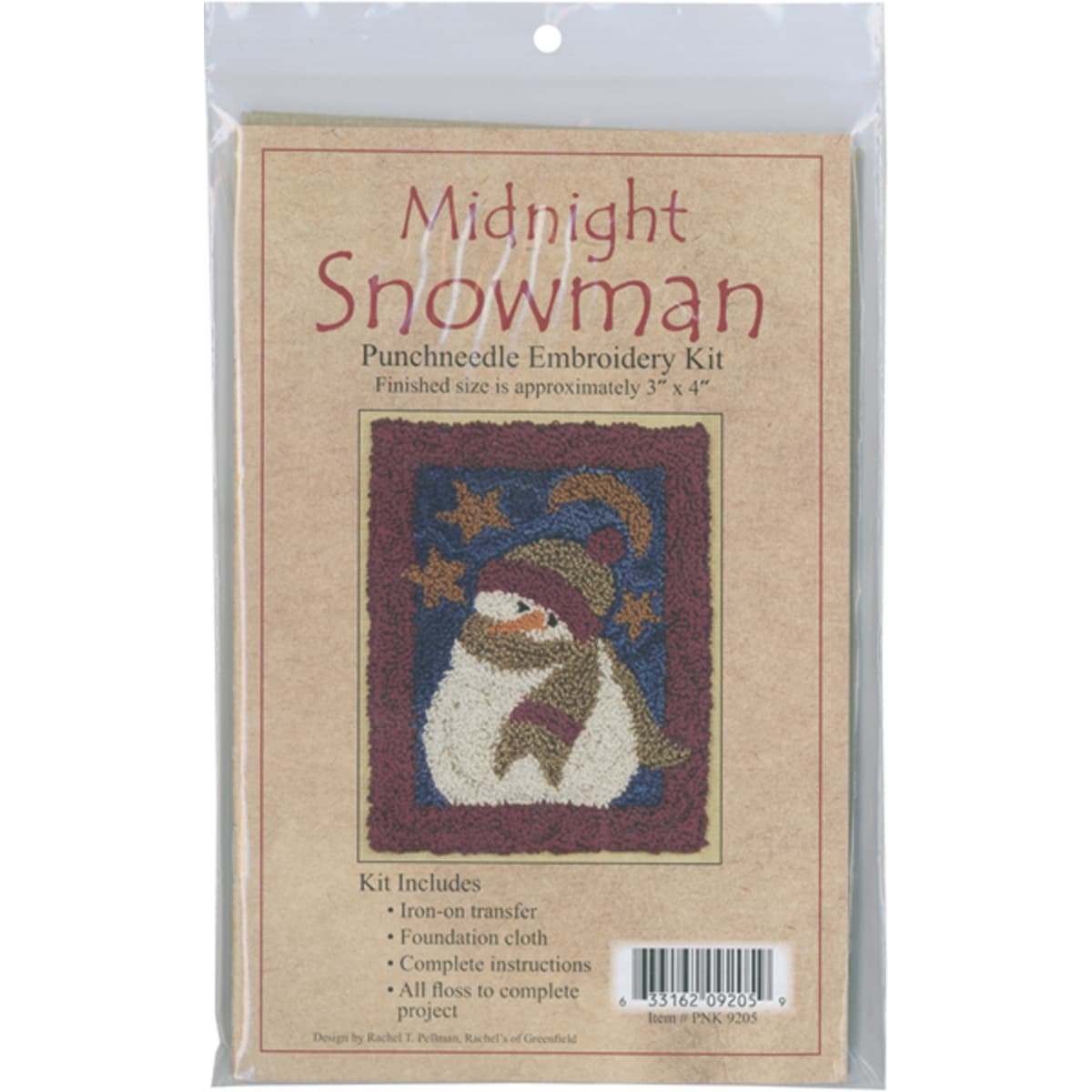 Midnight Snowman Punch Needle Kit 3x4in