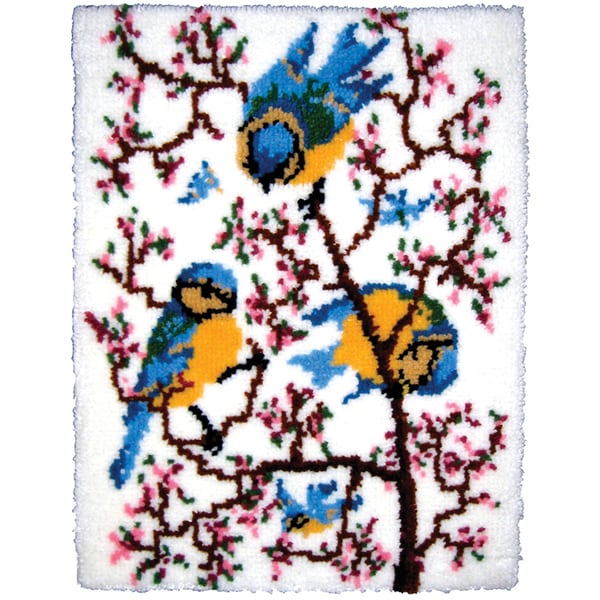 Shop Latch Hook Kit 27"X33"Springtime Bluebirds Free Shipping Today 6754675