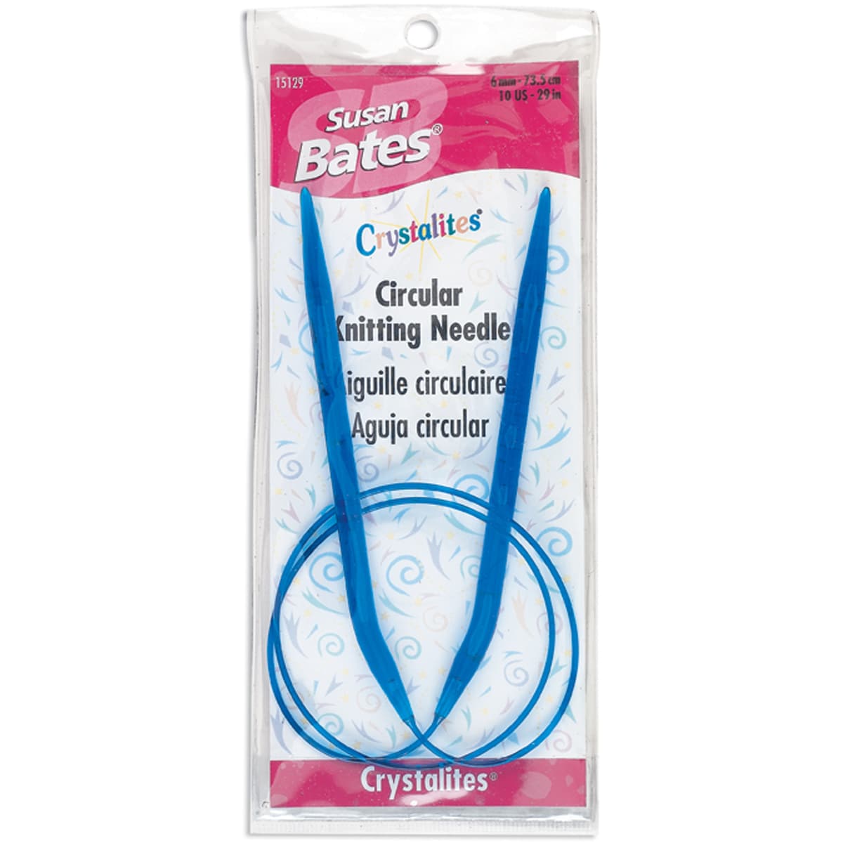 Crystalites Circular Knitting Needle 29 size 10 blue