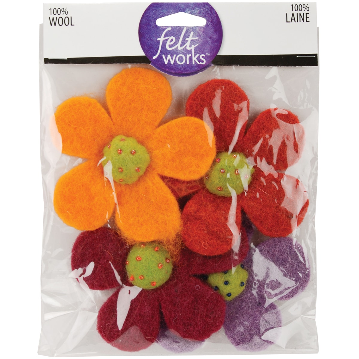 Feltworks Shapes crazy Daisies 4/pkg