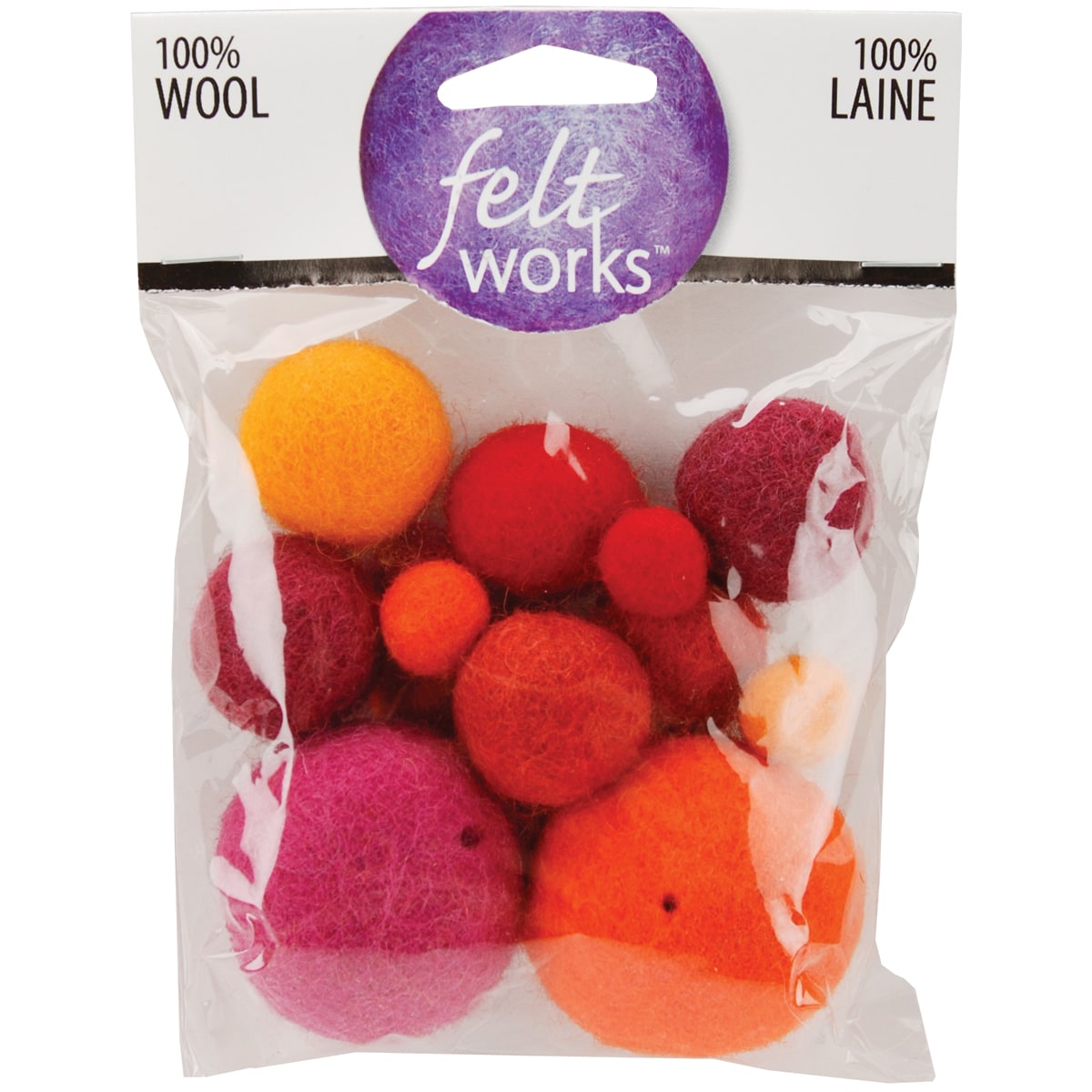 Feltworks Balls warm Asst 16/pkg