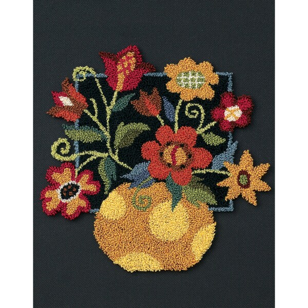 Shop Floral On Black Punch Needle Kit8"X10" Free Shipping On Orders