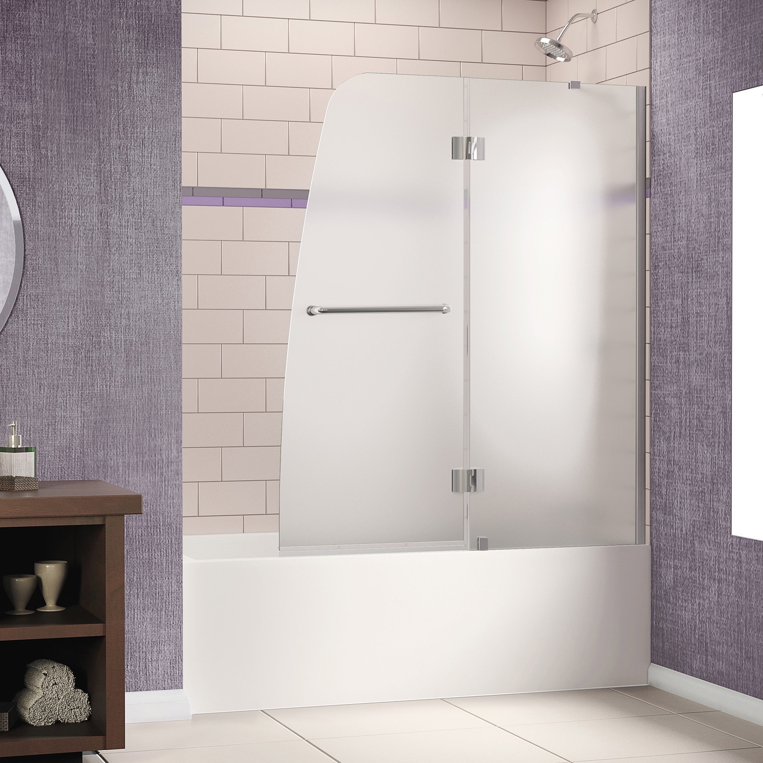 Dreamline Aqua 48x58 inch Frameless Hinged Tub Door