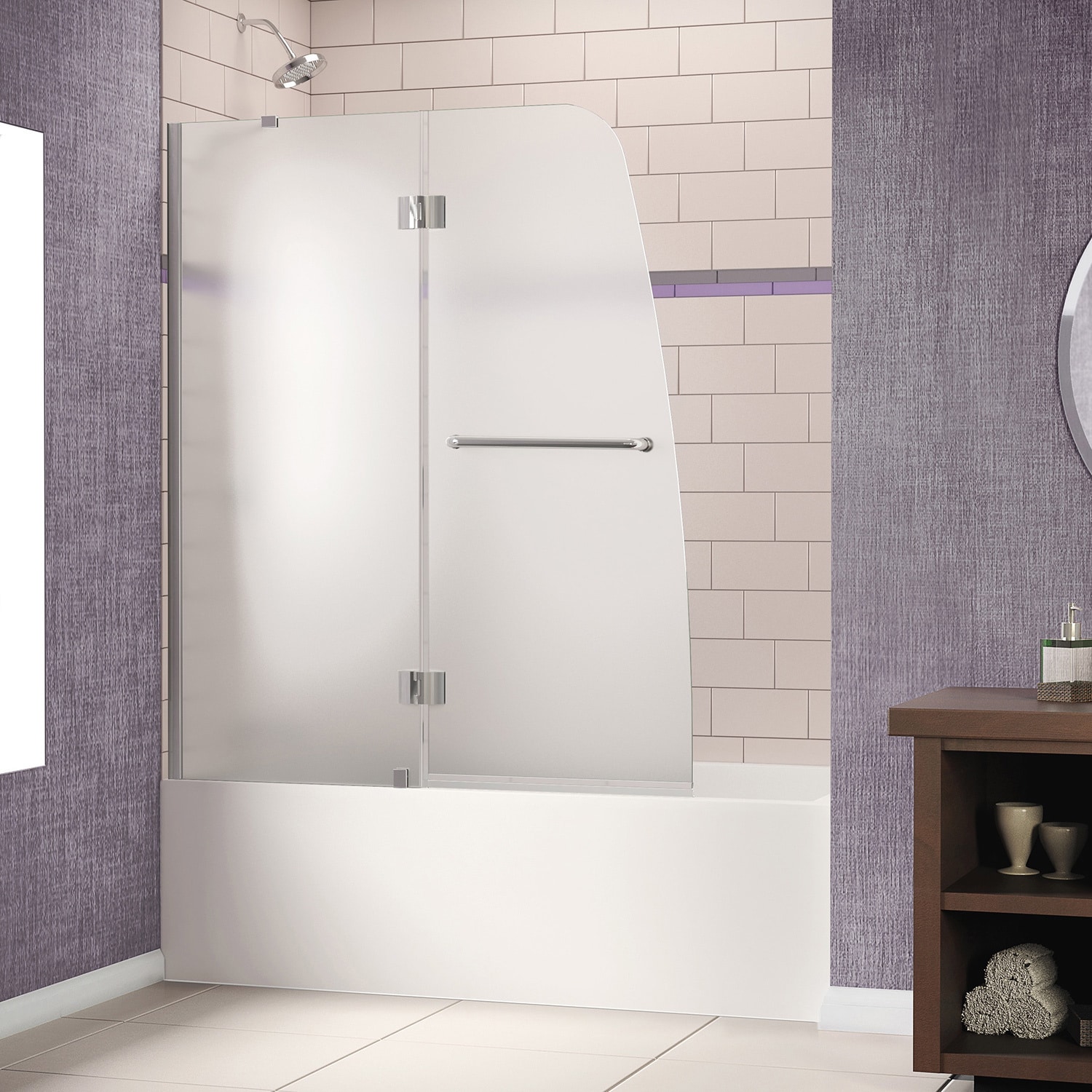 Dreamline Aqua 48x58 inch Frameless Hinged Tub Door