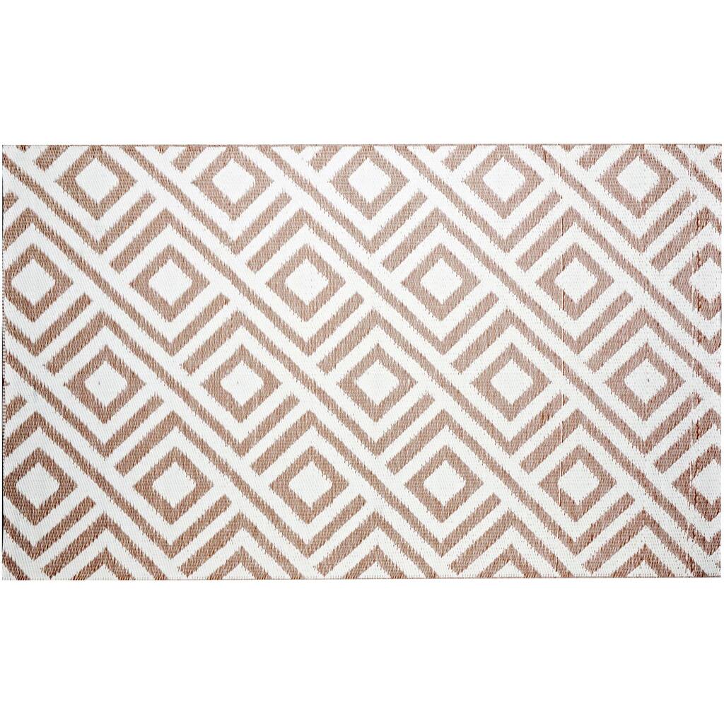 b.b.begonia Malibu Reversible Design Beige and White Outdoor Area Rug - 4' x 6'